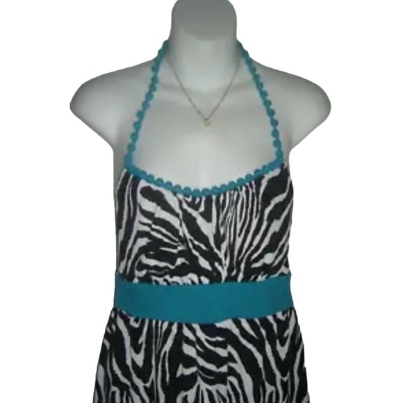 Vintage y2k Guess Jeans Dress Zebra Print Animal Mob Wife Bimbocore Trashy L 00s - Picture 8 of 12